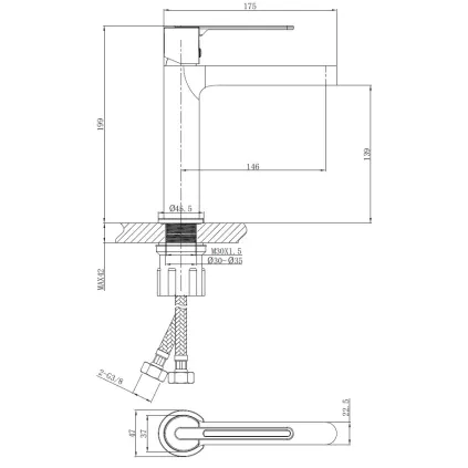 Mitigeur de lavabo Hanaé Cuivre Brossé