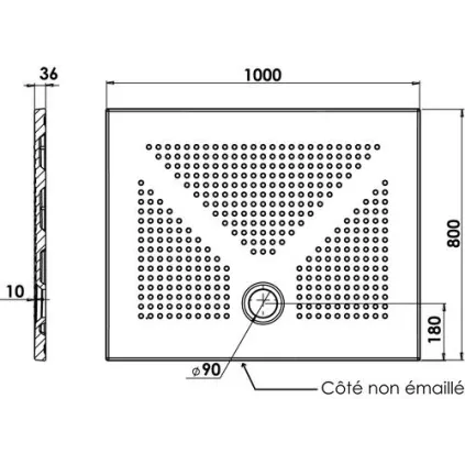 Receveur de douche céramique ultra plat 100x80x3.5 cm