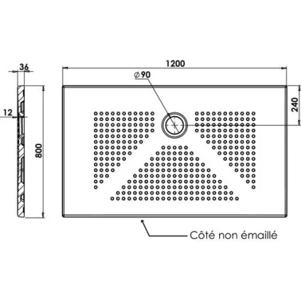 Receveur de douche céramique ultra plat 90x90x3.5 cm