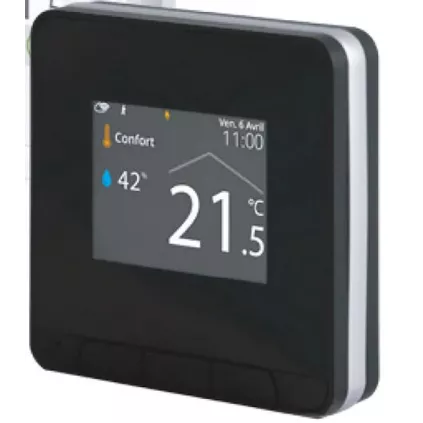 Thermostat ambiance connecté Therma Home Noir Filaire